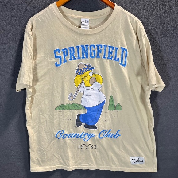 The Simpsons Other - The Simpsons Homer Springfield Country Club Golf Graphic T-Shirt Cream XXL